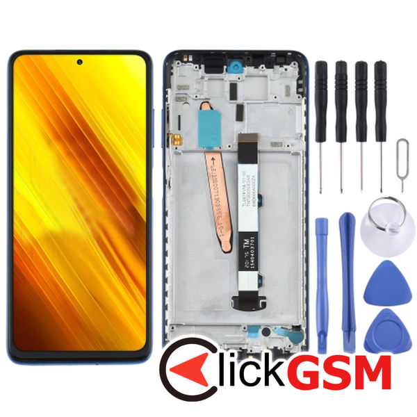 Piesa Piesa Display Cu Touchscreen Si Rama Blue Xiaomi Poco X3 Nfc 25z0