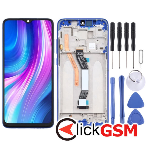 Piesa Display Cu Touchscreen Si Rama Blue Xiaomi Redmi Note 8 Pro 25k8