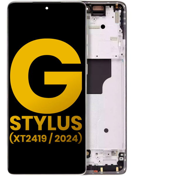 Display cu TouchScreen, Rama Crem Motorola Moto G Stylus 5G 2024 · OLED Assembly With Frame For Motorola Moto G Stylus 5G (XT2419 / 2024) (Refurbished) (Caramel Latte)