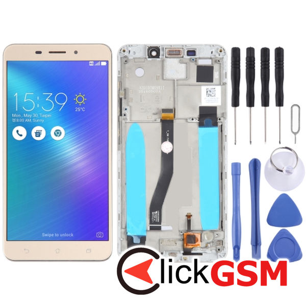 Piesa Display Cu Touchscreen Si Rama Gold Asus Zenfone 3 Laser 25ai