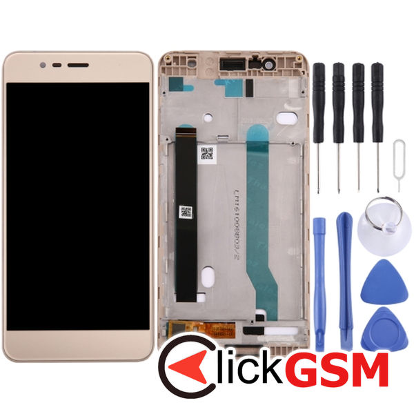 Piesa Piesa Display Cu Touchscreen Si Rama Gold Asus Zenfone 3 Max 25aa