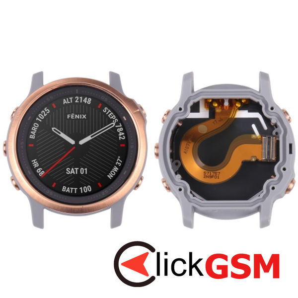 Piesa Piesa Display Cu Touchscreen Si Rama Gold Garmin Fenix 6s 30bk