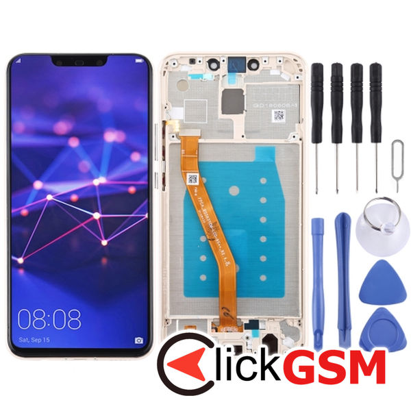 Piesa Display Cu Touchscreen Si Rama Gold Huawei Mate 20 Lite 2c71