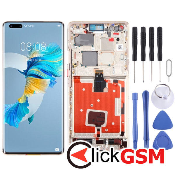 Piesa Display Cu Touchscreen Si Rama Gold Huawei Mate 40 Pro 2ts4