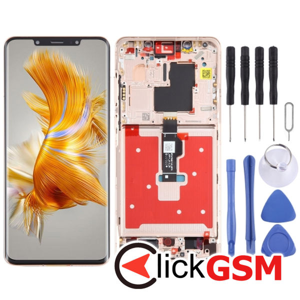 Piesa Display Cu Touchscreen Si Rama Gold Huawei Mate 50 Pro 4nb3