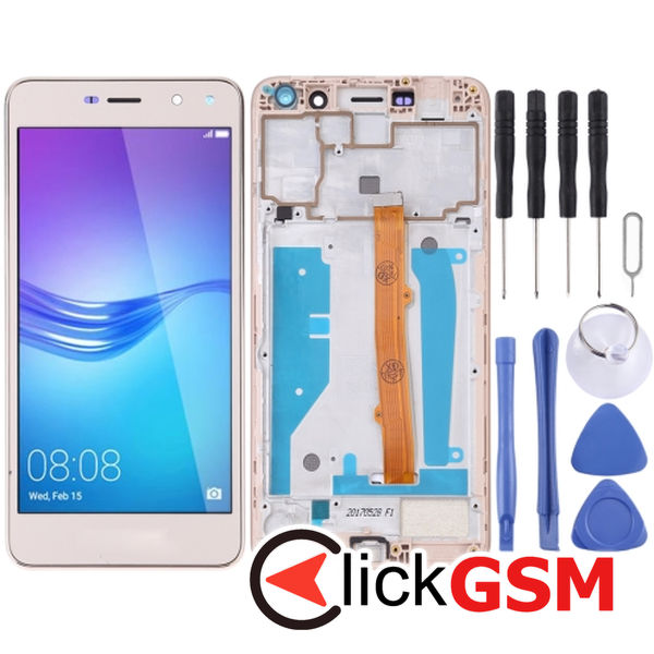 Piesa Display Cu Touchscreen Si Rama Gold Huawei Y5 2017 2f46