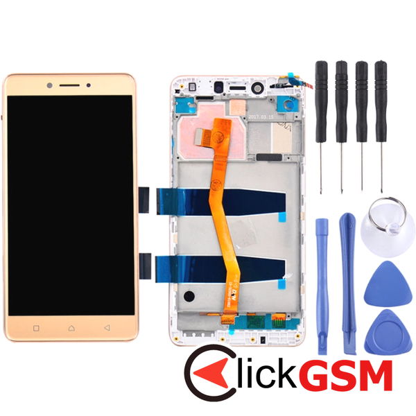 Piesa Display Cu Touchscreen Si Rama Gold Lenovo K6 Note 241r