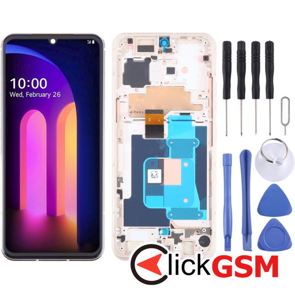 Piesa Piesa Display Cu Touchscreen Si Rama Gold Lg V60 Thinq 483c