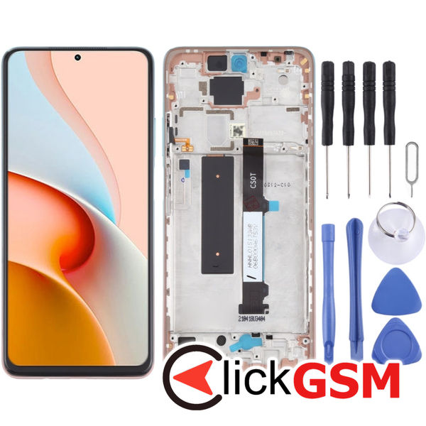 Piesa Display Cu Touchscreen Si Rama Gold Xiaomi Redmi Note 9 Pro 5g 49cj