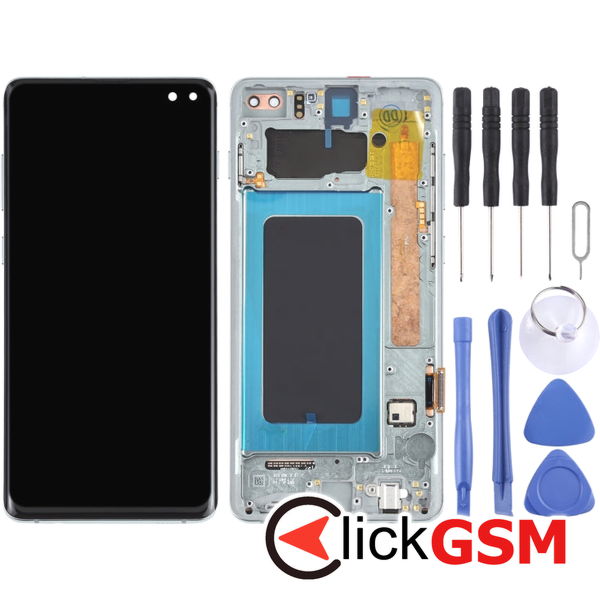 Piesa Piesa Display Cu Touchscreen Si Rama Green Samsung Galaxy S10.plus 4ejl