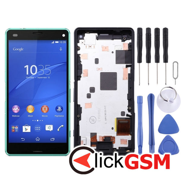 Piesa Piesa Display Cu Touchscreen Si Rama Green Sony Xperia Z3 Compact 212i