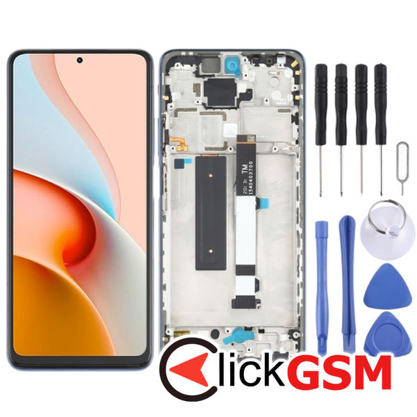 Piesa Display Cu Touchscreen Si Rama Grey Xiaomi Redmi Note 9 Pro 5g 25yi