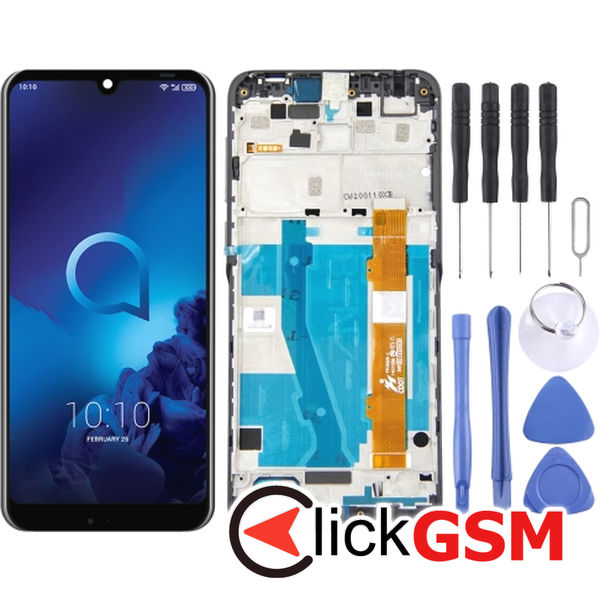 Piesa Display Cu Touchscreen Si Rama Negru Alcatel 3 2019 24hx