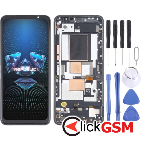 Piesa Display Cu Touchscreen Si Rama Negru Asus Rog Phone 5 258f