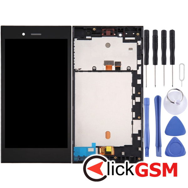 Piesa Display Cu Touchscreen Si Rama Negru Blackberry Z3 21p6