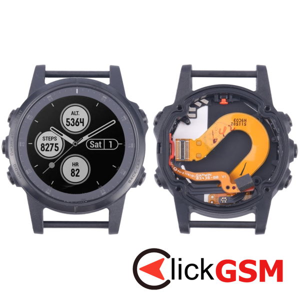 Piesa Display Cu Touchscreen Si Rama Negru Garmin Fenix 5s Plus 32dw