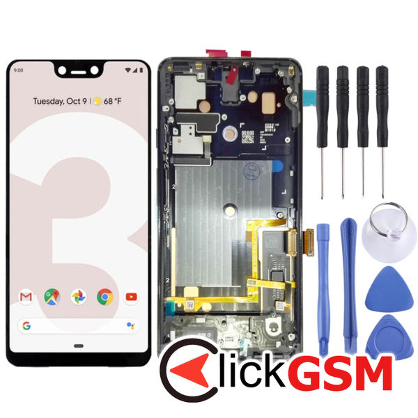 Piesa Display Cu Touchscreen Si Rama Negru Google Pixel 3 Xl 2318