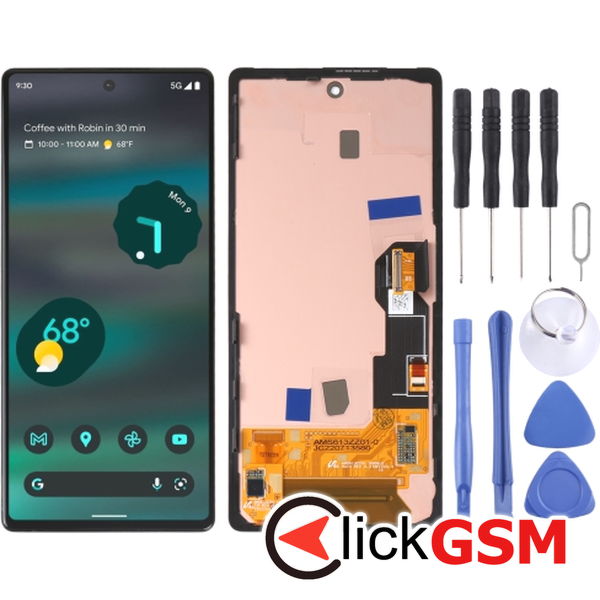 Piesa Piesa Display Cu Touchscreen Si Rama Negru Google Pixel 6a 2wpi