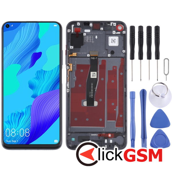 Piesa Display Cu Touchscreen Si Rama Negru Huawei Nova 5t 2urm