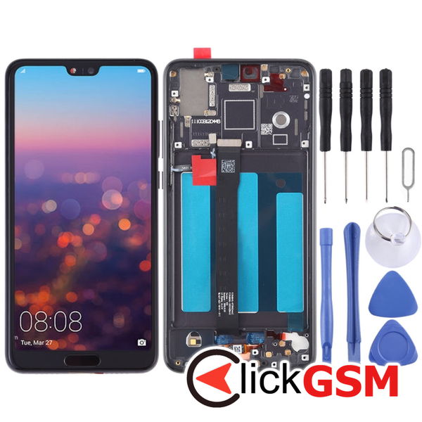 Piesa Display Cu Touchscreen Si Rama Negru Huawei P20 2f7m