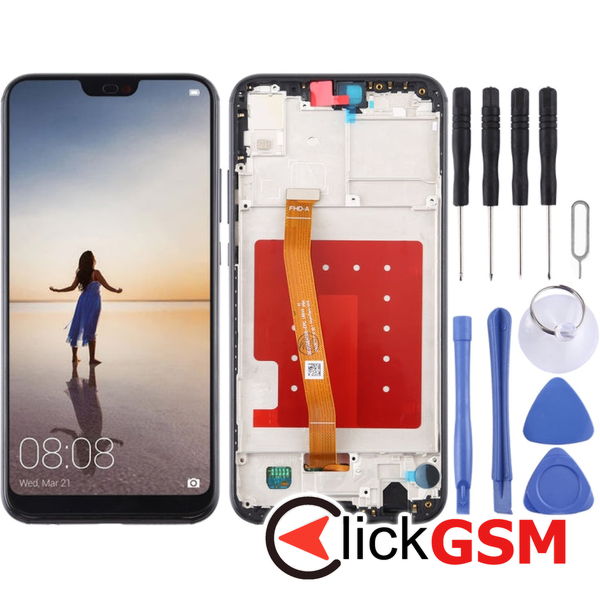 Piesa Display Cu Touchscreen Si Rama Negru Huawei P20 Lite 2bc7