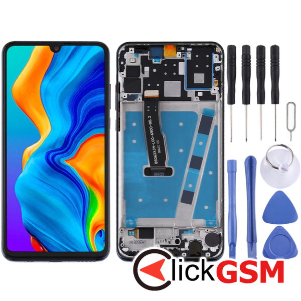 Piesa Display Cu Touchscreen Si Rama Negru Huawei P30 Lite 2c7g