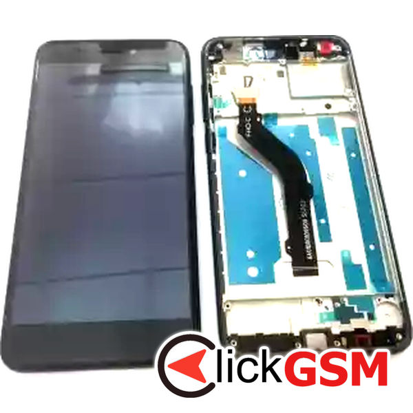 Piesa Display Cu Touchscreen Si Rama Negru Huawei P8 Lite 2017 3c7