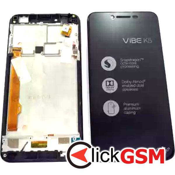 Piesa Piesa Display Cu Touchscreen Si Rama Negru Lenovo Vibe K5 2cga