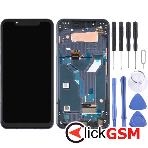 Piesa Display Cu Touchscreen Si Rama Negru Lg G8s Thinq 26a0