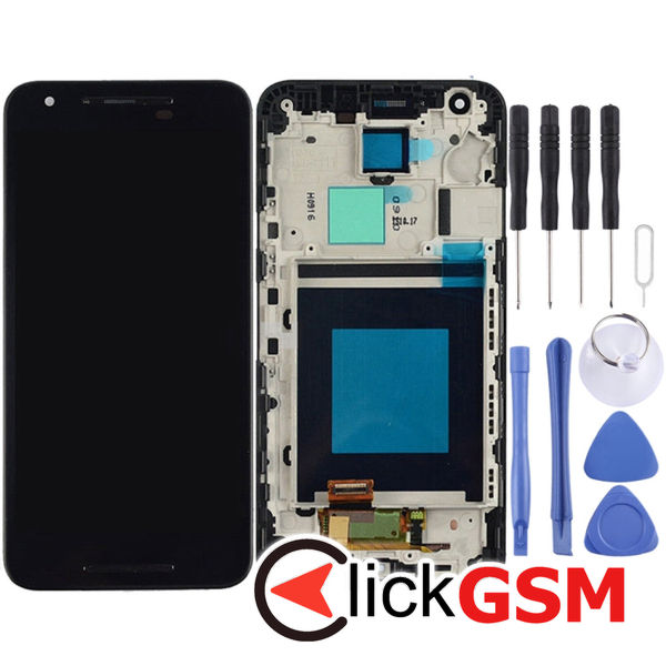 Piesa Display Cu Touchscreen Si Rama Negru Lg Google Nexus 5x 3cko