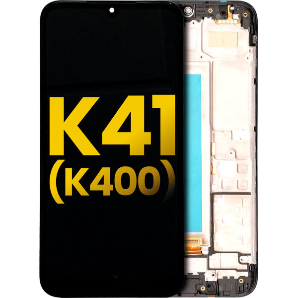 Schimbare Display cu TouchScreen, Rama Negru LG K41S · LCD Assembly With Frame For LG K41 (K400) (Refurbished) (Black)