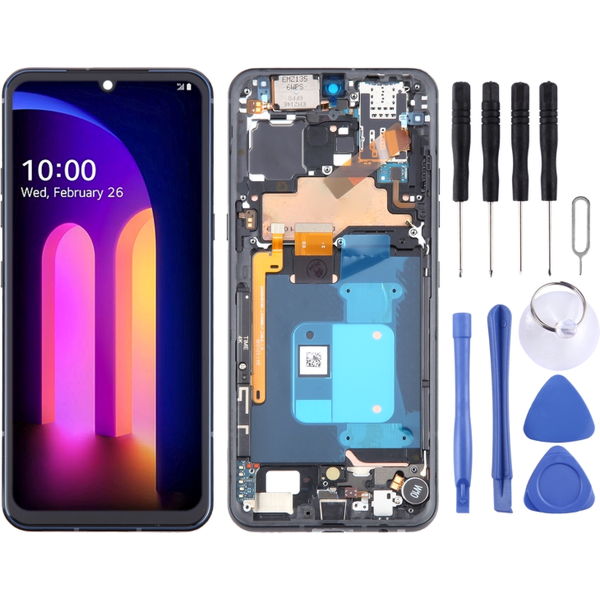 Schimbare Display cu TouchScreen, Rama Negru LG V60 ThinQ · For LG V60 ThinQ US Version LCD Screen Digitizer Full Assembly with Frame (Black)