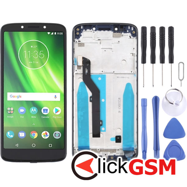 Piesa Display Cu Touchscreen Si Rama Negru Motorola Moto G6 Play 22ru