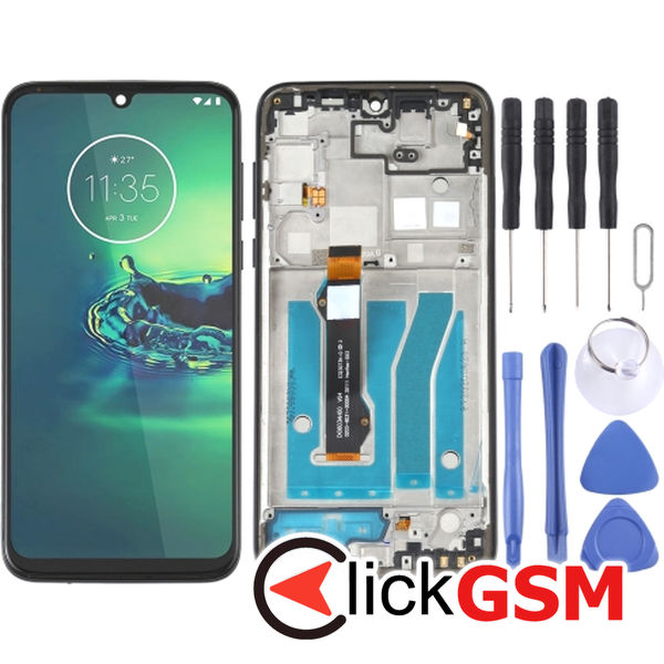 Piesa Display Cu Touchscreen Si Rama Negru Motorola Moto G8 Plus 22s0