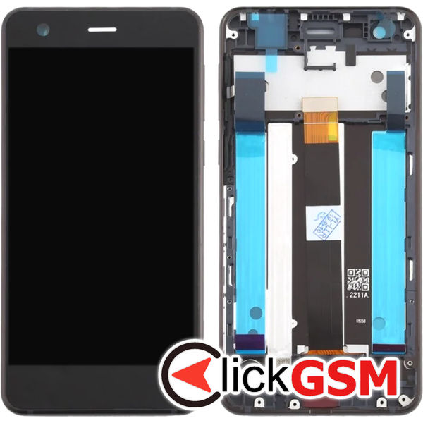 Piesa Display Cu Touchscreen Si Rama Negru Nokia 2 4t90