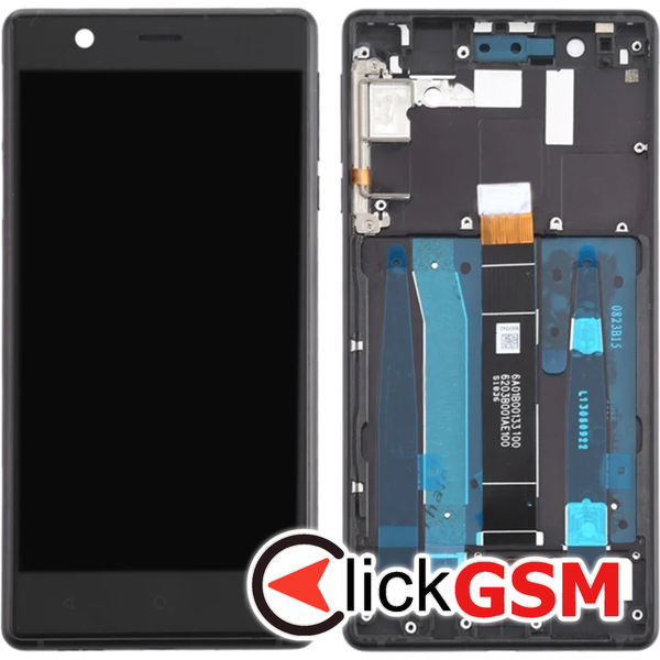 Piesa Display Cu Touchscreen Si Rama Negru Nokia 3 4t9c