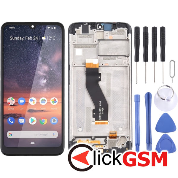 Piesa Display Cu Touchscreen Si Rama Negru Nokia 3.2 49nz