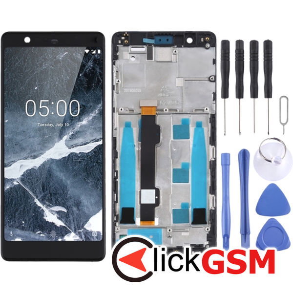 Piesa Piesa Display Cu Touchscreen Si Rama Negru Nokia 5.1 49ln