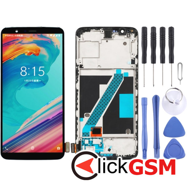 Piesa Piesa Display Cu Touchscreen Si Rama Negru Oneplus 5t 21ws