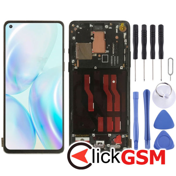 Piesa Display Cu Touchscreen Si Rama Negru Oneplus 8 21xy