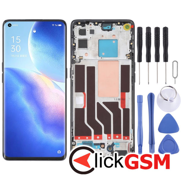 Piesa Piesa Display Cu Touchscreen Si Rama Negru Oppo Reno5 Pro 5g 1xpl