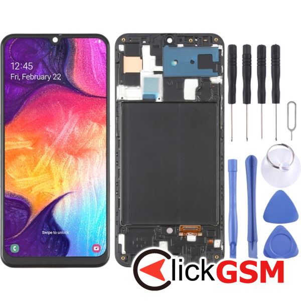 Piesa Piesa Display Cu Touchscreen Si Rama Negru Samsung Galaxy A50 4ekj