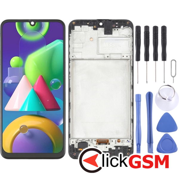 Piesa Display Cu Touchscreen Si Rama Negru Samsung Galaxy M21 4ekh