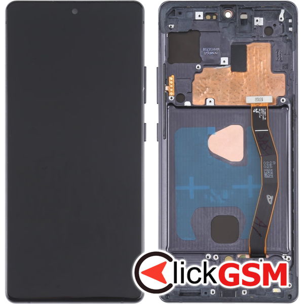 Piesa Display Cu Touchscreen Si Rama Negru Samsung Galaxy S10 Lite 4enw