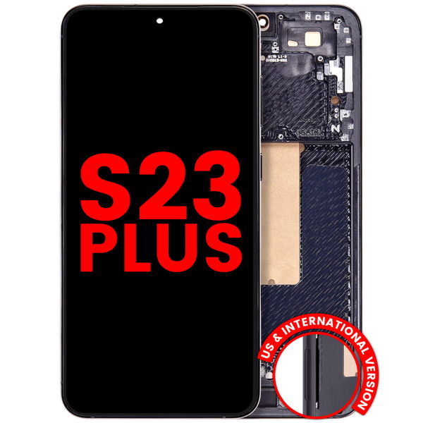 Schimbare Display cu TouchScreen, Rama Negru Samsung Galaxy S23+ · OLED Assembly With Frame For Samsung Galaxy S23 Plus (US & International) (Aftermarket Plus) (Phantom Black)