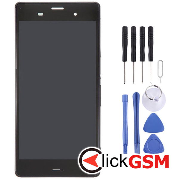 Piesa Display Cu Touchscreen Si Rama Negru Sony Xperia Z3 Dual 215e