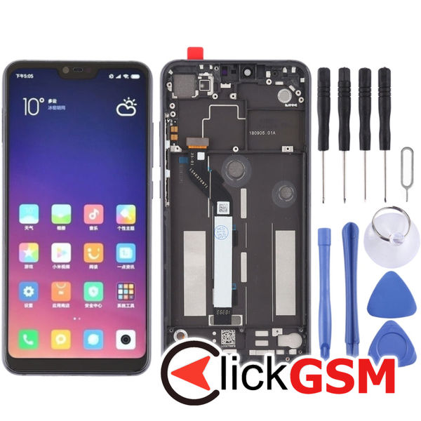 Piesa Display Cu Touchscreen Si Rama Negru Xiaomi Mi 8 Lite 25k3