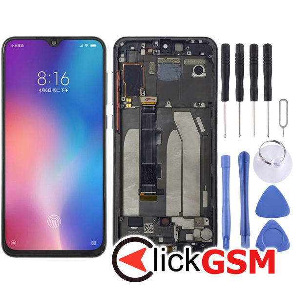 Piesa Display Cu Touchscreen Si Rama Negru Xiaomi Mi 9 Se 25za