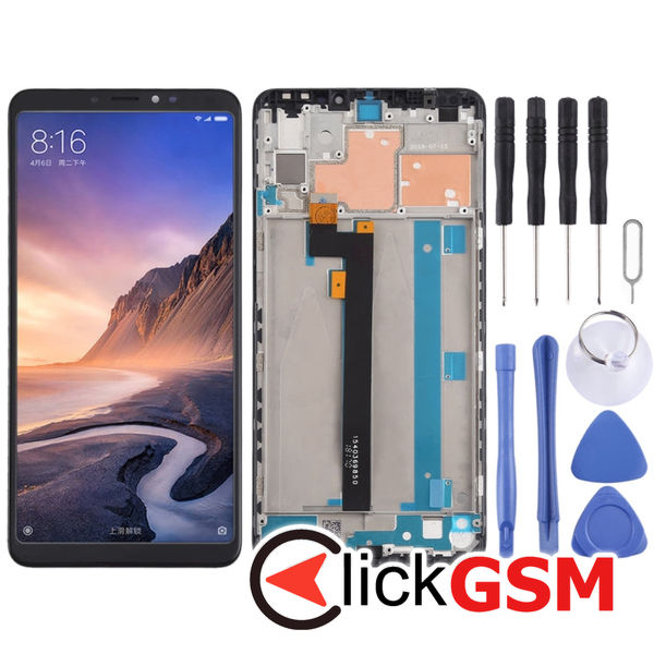 Piesa Display Cu Touchscreen Si Rama Negru Xiaomi Mi Max 3 25ju