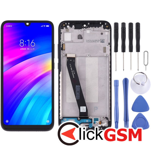 Piesa Display Cu Touchscreen Si Rama Negru Xiaomi Redmi 7 25iw